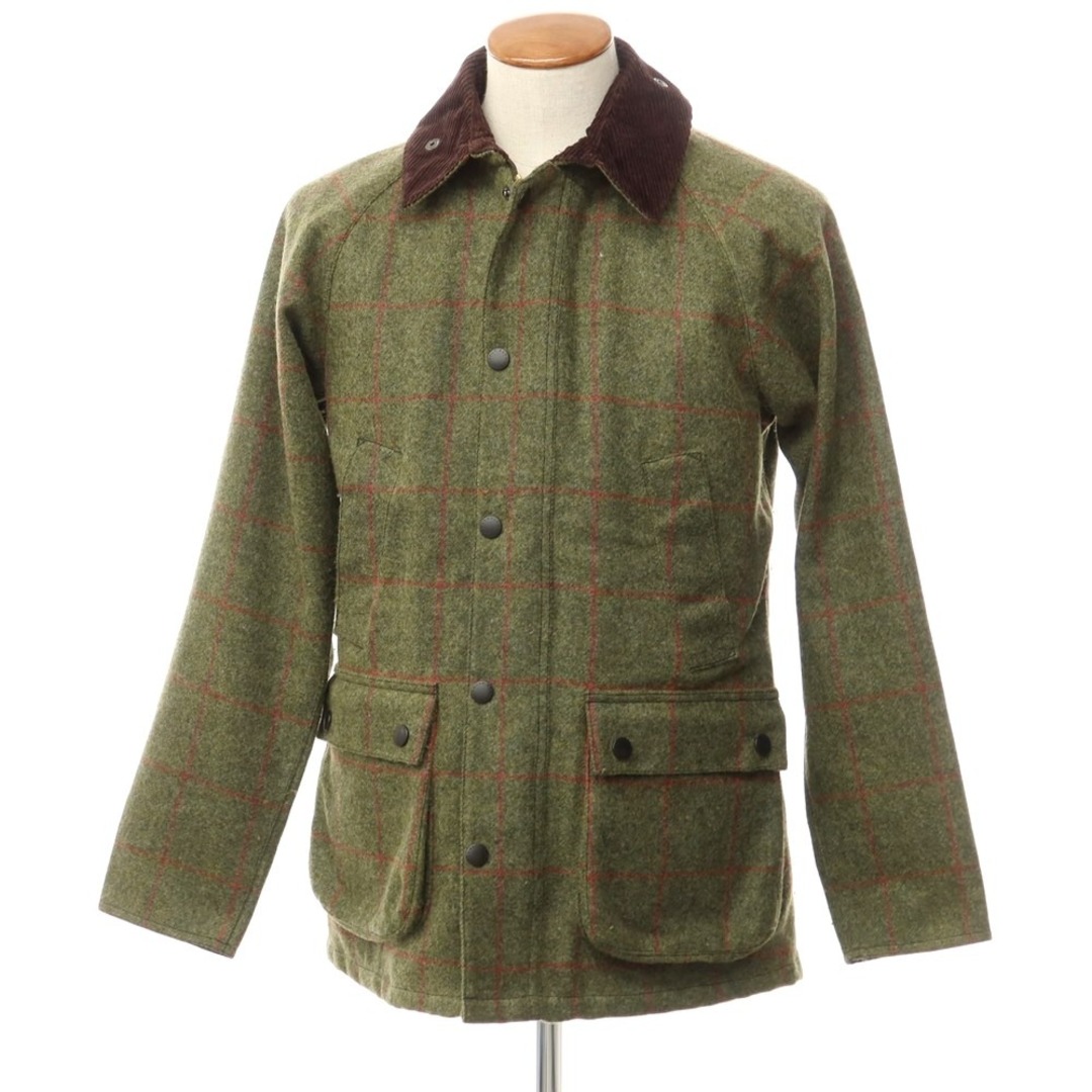 Barbour(バーブァー)の【中古】バーブァー バブアー Barbour SL BEDALE ワックスウール チェック フィールドジャケット オリーブxレッド【サイズ38】【メンズ】 メンズのジャケット/アウター(マウンテンパーカー)の商品写真