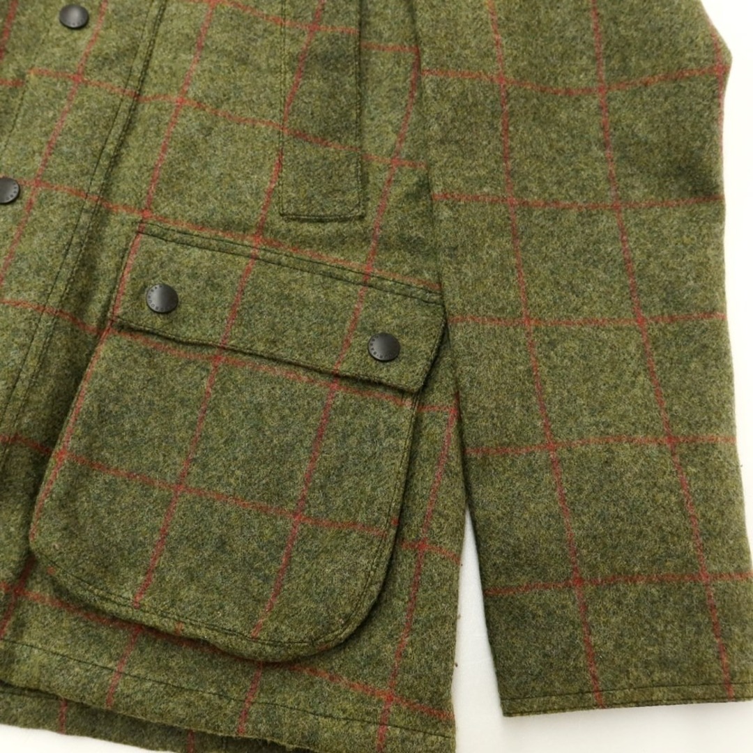 Barbour(バーブァー)の【中古】バーブァー バブアー Barbour SL BEDALE ワックスウール チェック フィールドジャケット オリーブxレッド【サイズ38】【メンズ】 メンズのジャケット/アウター(マウンテンパーカー)の商品写真