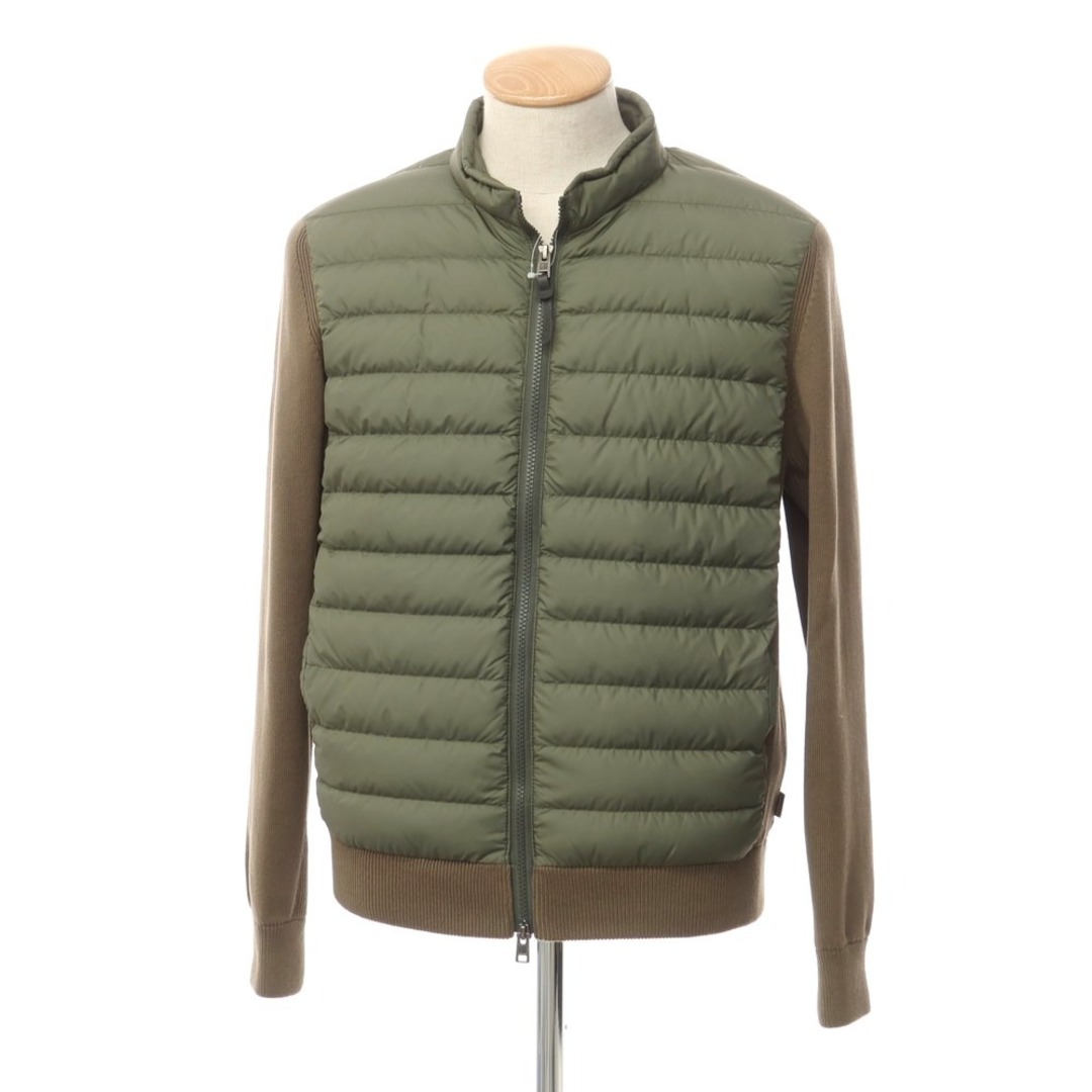 WOOLRICH(ウールリッチ)の【中古】ウールリッチ WOOLRICH コットンニット切替 ダウンジャケット オリーブ【サイズS（US）】【メンズ】 メンズのジャケット/アウター(ダウンジャケット)の商品写真