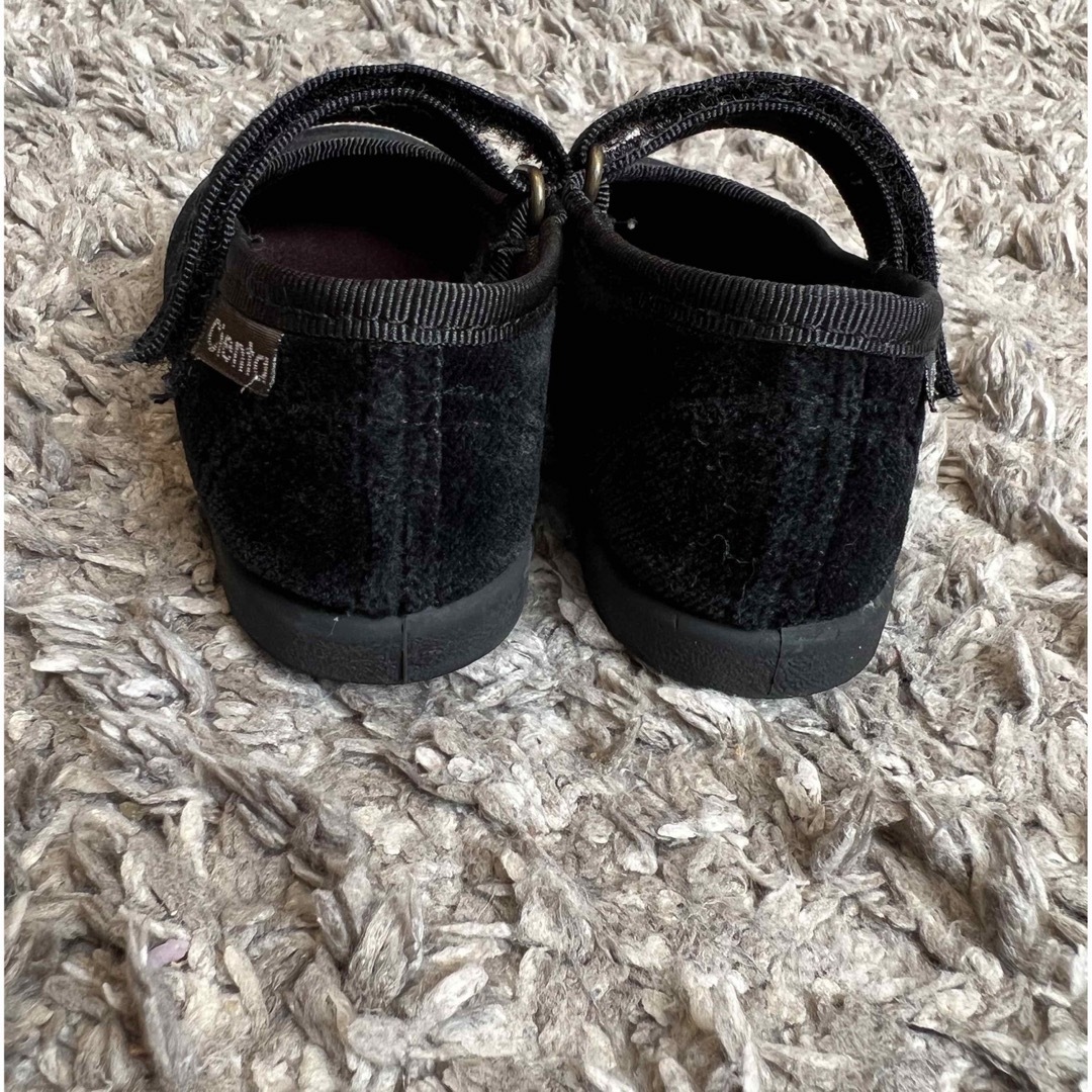 Cienta シエンタ　ベロア　ベルクロ 黒　ブラック 21  キッズ/ベビー/マタニティのベビー靴/シューズ(~14cm)(フラットシューズ)の商品写真