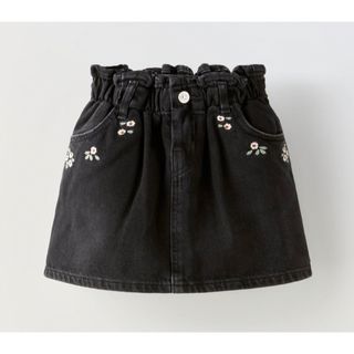 ザラキッズ(ZARA KIDS)のザラ ベビー フラワー 刺繍 デニム スカート(スカート)