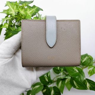 セリーヌ(celine)のセリーヌ　折り財布　スモールストラップウォレット　バイカラー　グレー　ブルー(財布)