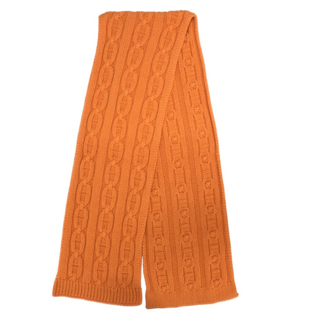 エルメス HERMES ニット マフラー トリ マイヨン オレンジ カシミヤ レディース マフラーファッション小物