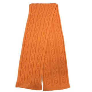 エルメス(Hermes)の　エルメス HERMES ニット マフラー トリ マイヨン オレンジ カシミヤ レディース マフラー(マフラー/ショール)