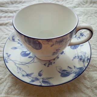 グラス/カップ美品 WEDGWOOD ウェッジウッド コロンビアエナメル ティーカップ＆ソーサー 1客 リー 英国 黒壺 SY5589B3