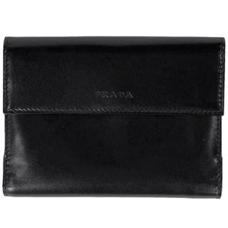 プラダ(PRADA)のプラダ ロゴ 二つ折り財布 メンズ 【中古】(折り財布)