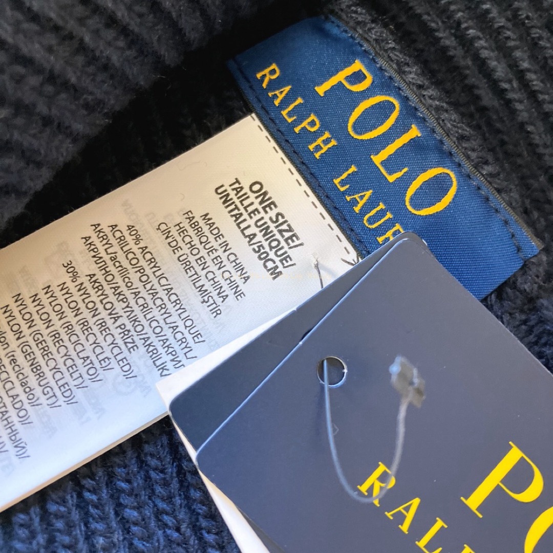 Ralph Lauren(ラルフローレン)のラルフローレン  ベア刺繍　ニット帽　メンズ　紺 メンズの帽子(ニット帽/ビーニー)の商品写真