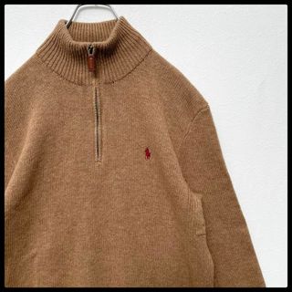 ポロラルフローレン(POLO RALPH LAUREN)のヴィンテージ　ポロラルフローレン　ハーフジップ　モックネック　ニットセーター　Ｌ(ニット/セーター)