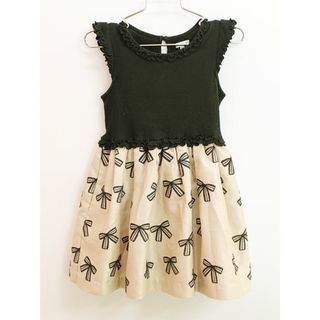 トッカバンビーニ(TOCCA BAMBINI)の【新入荷!】▲トッカ/TOCCA BAMBINI▲110cm フリル袖/半袖ワンピース 黒×ピンクベージュ フォーマル 卒園式 入学式 入園式 謝恩会 結婚式 発表会 七五三 冠婚葬祭【中古】子供服 キッズ kids 女の子 fml 411042(ワンピース)