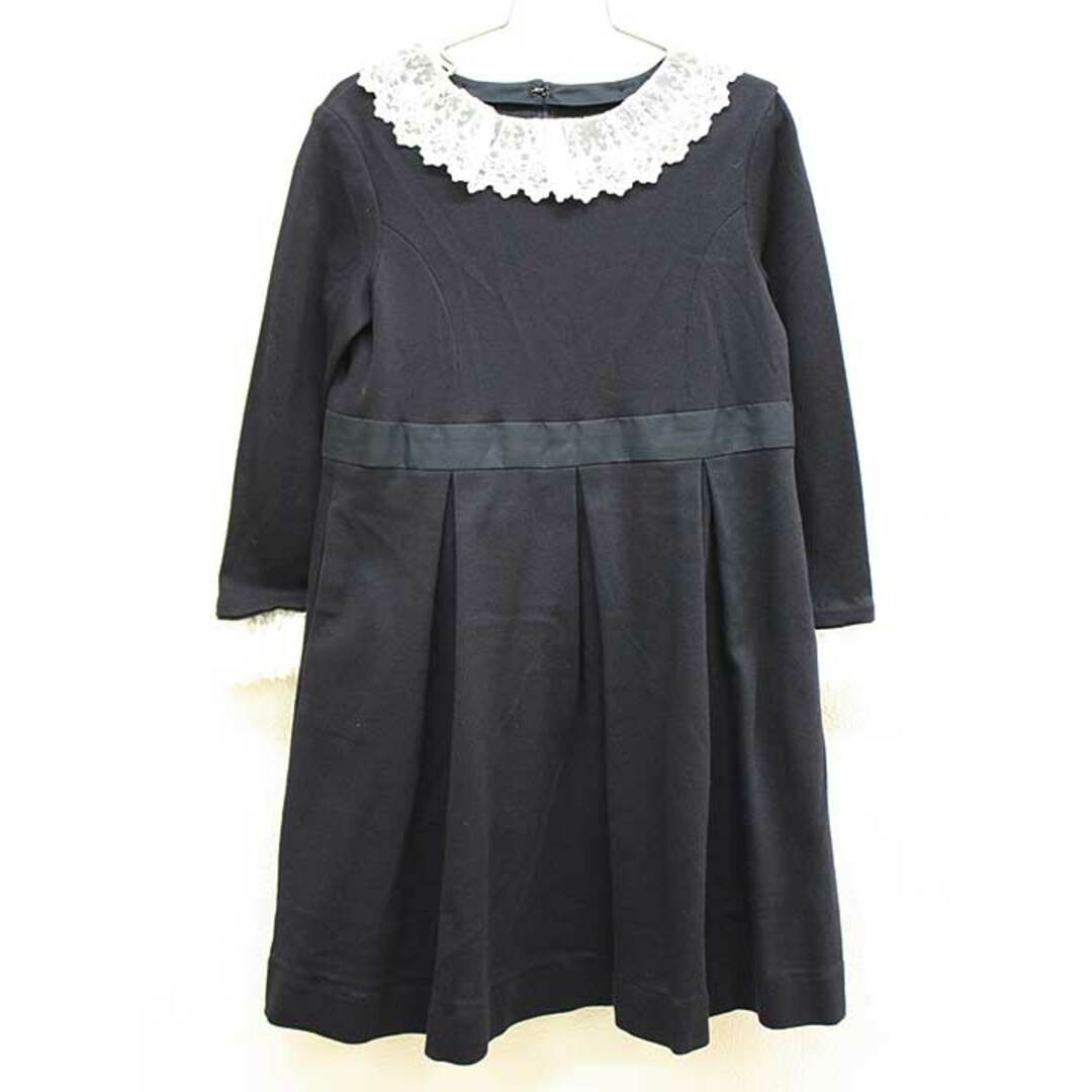 キッズ服女の子用(90cm~)【新入荷!】▼コムサエンジェル/COMME CA ANGEL▼130cm 長袖ワンピース 濃紺×白 フォーマル 入学式 卒園式 結婚式 七五三 冠婚葬祭 発表会 謝恩会  ’21年製 子供服 キッズ kids 女の子 fml 211042