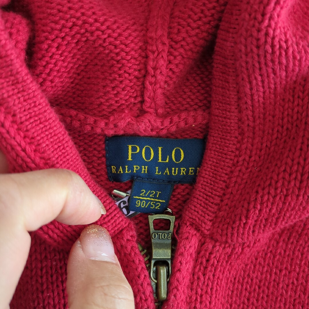 POLO RALPH LAUREN(ポロラルフローレン)のポロラルフローレン　ニットカーディガン　上着 キッズ/ベビー/マタニティのキッズ服女の子用(90cm~)(カーディガン)の商品写真