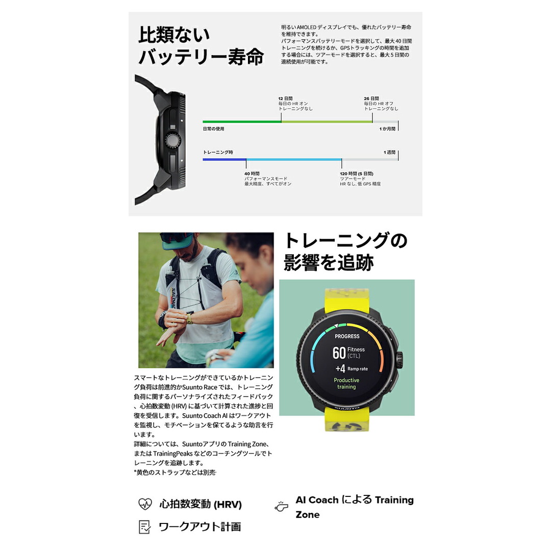 SUUNTO(スント)の【新品】スント SUUNTO 腕時計 メンズ SS050933000 レース チタニウム 充電式クオーツ 液晶xパープル デジタル表示 メンズの時計(腕時計(アナログ))の商品写真