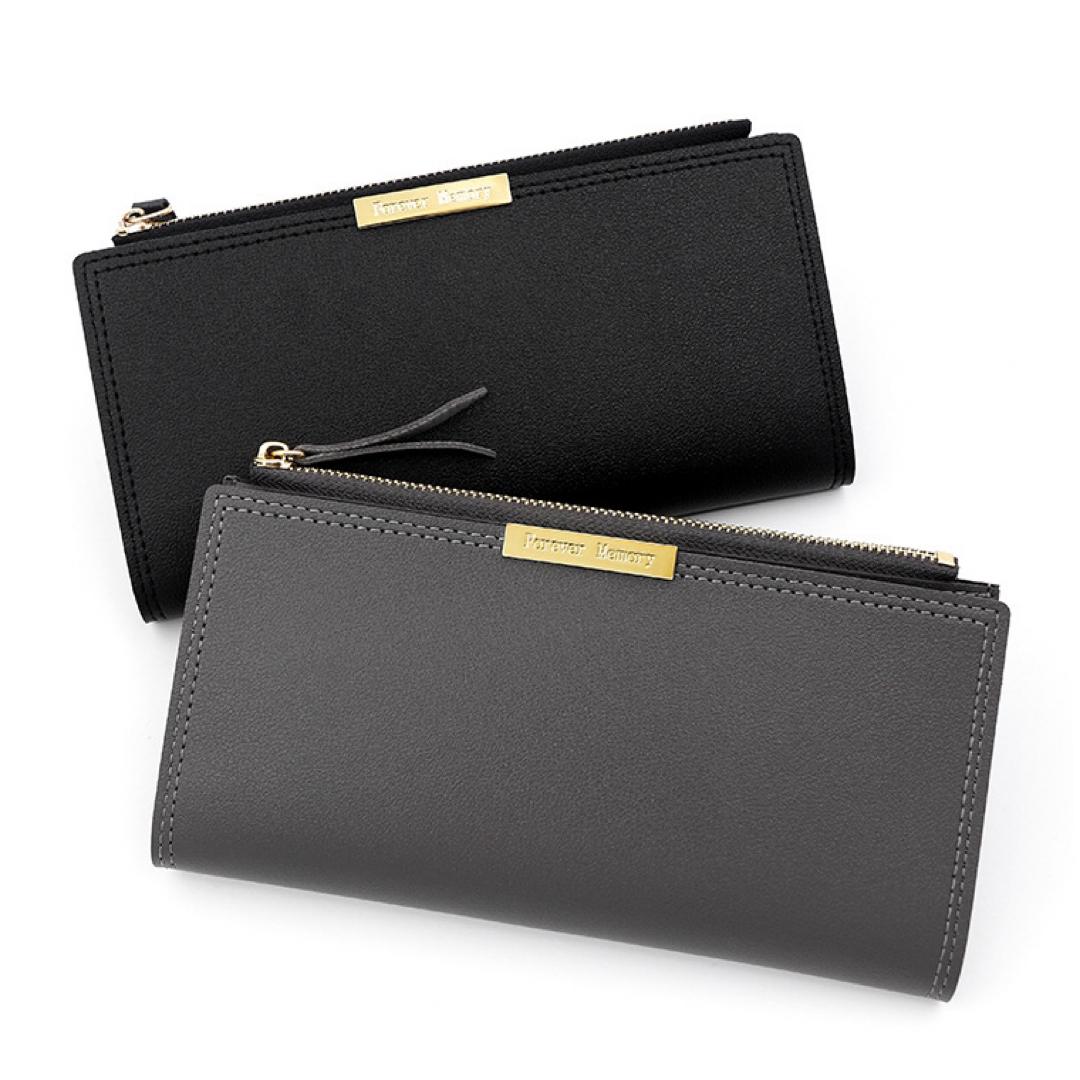 ブラック　長財布　折り財布　カードケース　ファスナー　大容量　薄型　軽量 レディースのファッション小物(財布)の商品写真