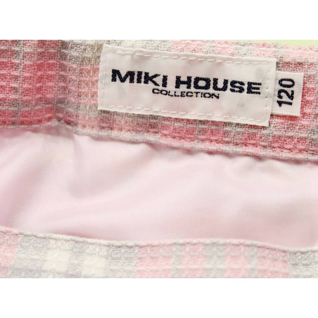 【新入荷!】◇ミキハウス/mikihouse◇120cm ティアードスカート ピンク×グレー系 フォーマル 入学式 卒園式 結婚式 七五三 冠婚葬祭 発表会 謝恩会 【中古】子供服 キッズ kids 女の子 fml 111042 キッズ/ベビー/マタニティのキッズ服女の子用(90cm~)(スカート)の商品写真