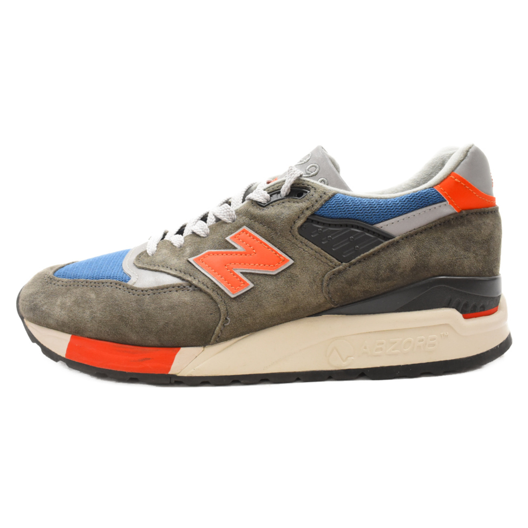 30センチワイズNew Balance ニューバランス J.CREW別注 M998JC3 ローカットスニーカー グレー/オレンジ/ブルー US8.5/26.5cm