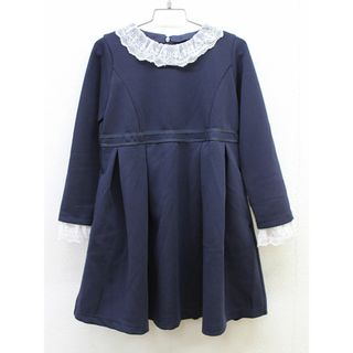 ベベ(BeBe)の【新入荷!】▲ベベ/BeBe▲120cm 長袖ワンピース 濃紺 付け衿付き 衿3way フォーマル 入学式 卒園式 謝恩会 結婚式 発表会 お稽古 通塾 七五三 冠婚葬祭【中古】子供服 キッズ kids 女の子 fml 011042(ワンピース)