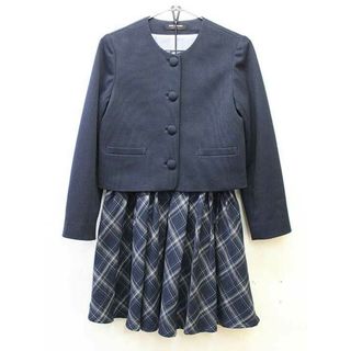 【新入荷!】▼ポンポネット/pom ponette▼160cm スーツ 濃紺×青×グレー  フォーマル 入学式 卒業式 結婚式 冠婚葬祭 発表会 謝恩会 子供服 キッズ kids ジュニア 女の子 fml 901042キッズ服女の子用(90cm~)