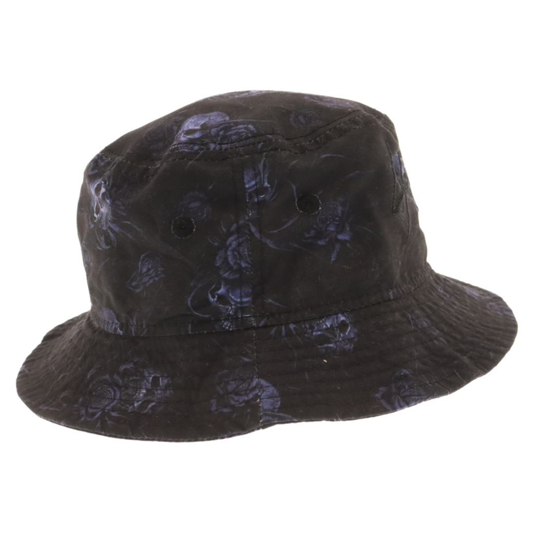 Yohji Yamamoto(ヨウジヤマモト)のYohji Yamamoto ヨウジヤマモト ×NEW ERA BUCKET01 YY SR PRINT HD-H55-979×ニューエラ スカル&ローズバケットハット 帽子 ブラック/ブルー メンズの帽子(ハット)の商品写真