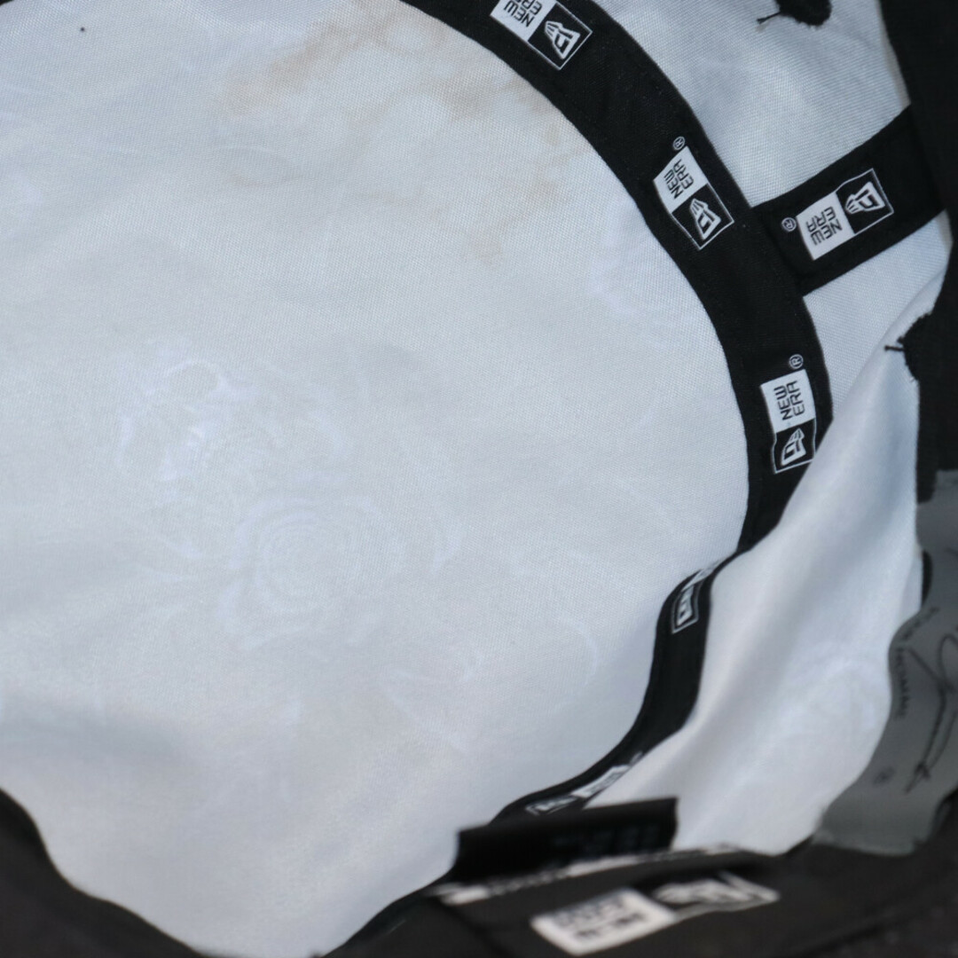 Yohji Yamamoto(ヨウジヤマモト)のYohji Yamamoto ヨウジヤマモト ×NEW ERA BUCKET01 YY SR PRINT HD-H55-979×ニューエラ スカル&ローズバケットハット 帽子 ブラック/ブルー メンズの帽子(ハット)の商品写真