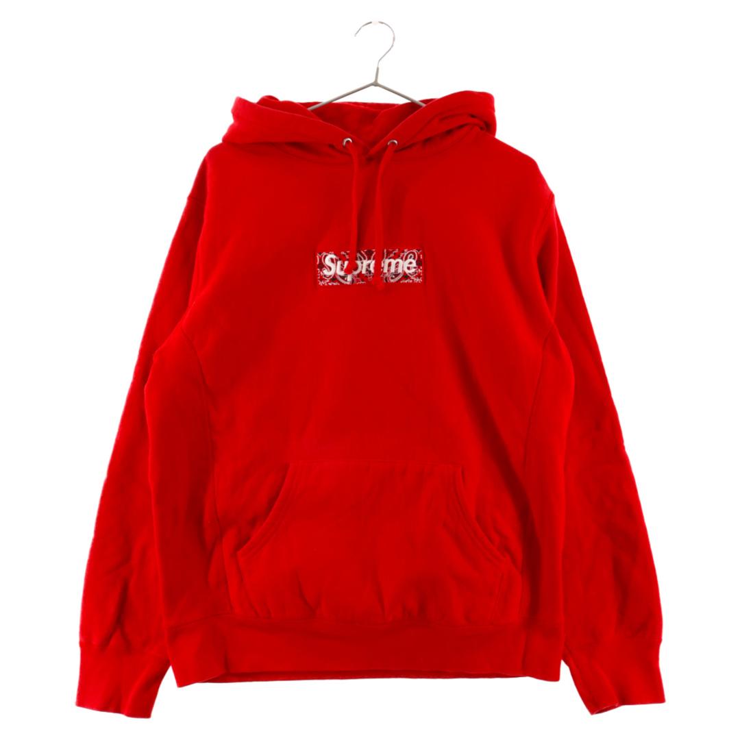 SUPREME シュプリーム 19AW Bandana Box Logo Hooded Sweatshirt バンダナボックスロゴ プルオーバー スウェットパーカー レッド