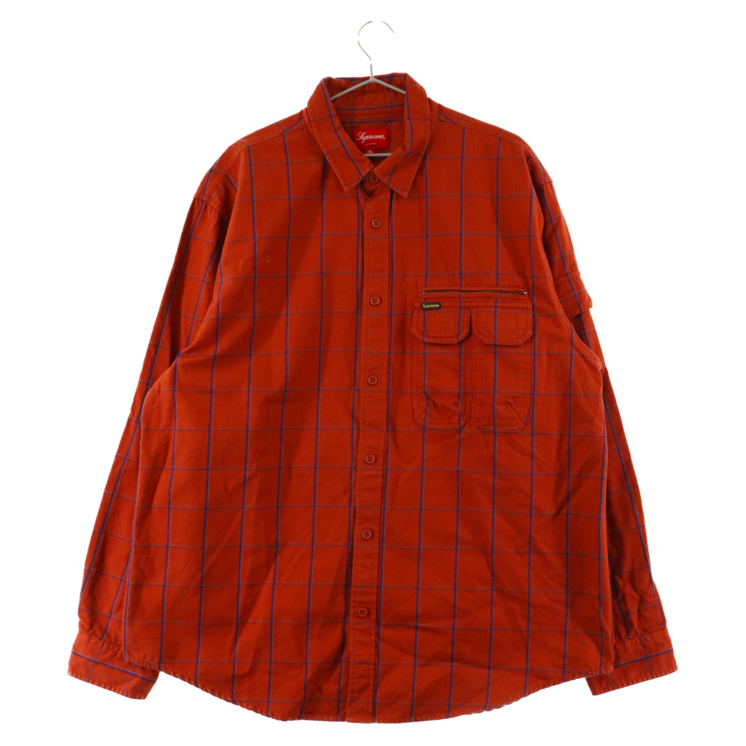 Supreme(シュプリーム)のSUPREME シュプリーム 20AW Twill Multi Pocket Shirt ツイルマルチポケット長袖シャツ オレンジ メンズのトップス(シャツ)の商品写真