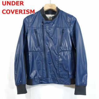 アンダーカバー(UNDERCOVER)の【良品】アンダーカバイズム　春夏　リブライダースジャケット　UNDERCOVER(レザージャケット)