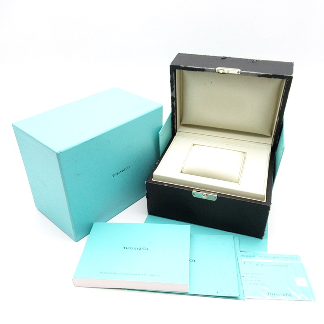 Tiffany & Co.(ティファニー)のティファニー アトラス 2 ハンド ウォッチ 31mm ダイヤベゼル Atlas 2 Hand 34876193 箱 保証書 SS レディース時計 ブルー 仕上げ済 美品 【中古】 レディースのファッション小物(腕時計)の商品写真