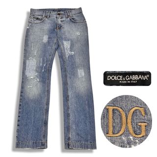 ドルチェアンドガッバーナ(DOLCE&GABBANA)のDOLCE & GABBANA ドルチェアンドガッバーナ クラッシュ ヴィンテージ加工 デニムパンツ インディゴ size 46 メンズ G3017D(デニム/ジーンズ)