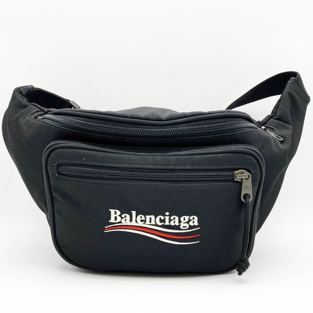 美品 BALENCIAGA バレンシアガ ボディバッグ ショルダーバッグ ブラック 黒 ナイロン メンズ レディース ファッション ブランドバッグ USEDスレ金具部分