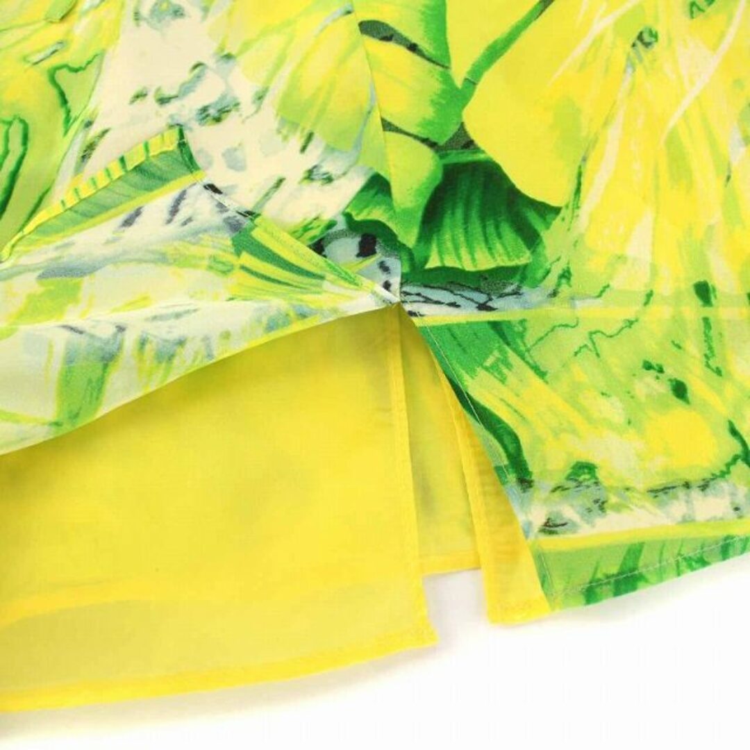 ESCADA(エスカーダ)のエスカーダ ESCADA スカート ミニ シルク 総柄 38 M 緑 黄色 レディースのスカート(ミニスカート)の商品写真