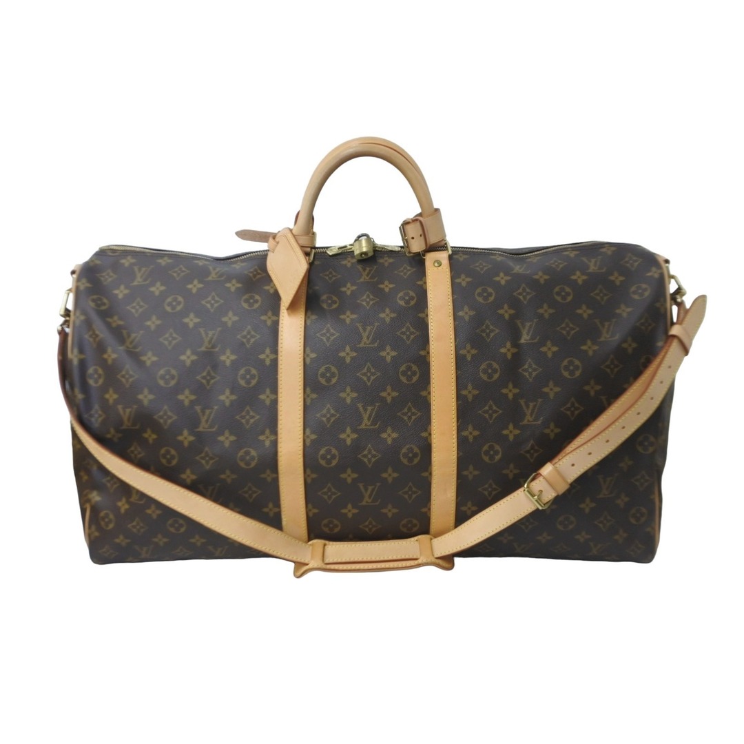 開閉式LOUIS VUITTON ルイヴィトン キーポルバンドリエール60 モノグラムキャンバス ボストンバッグ M41412 ゴールド金具 美品  59102