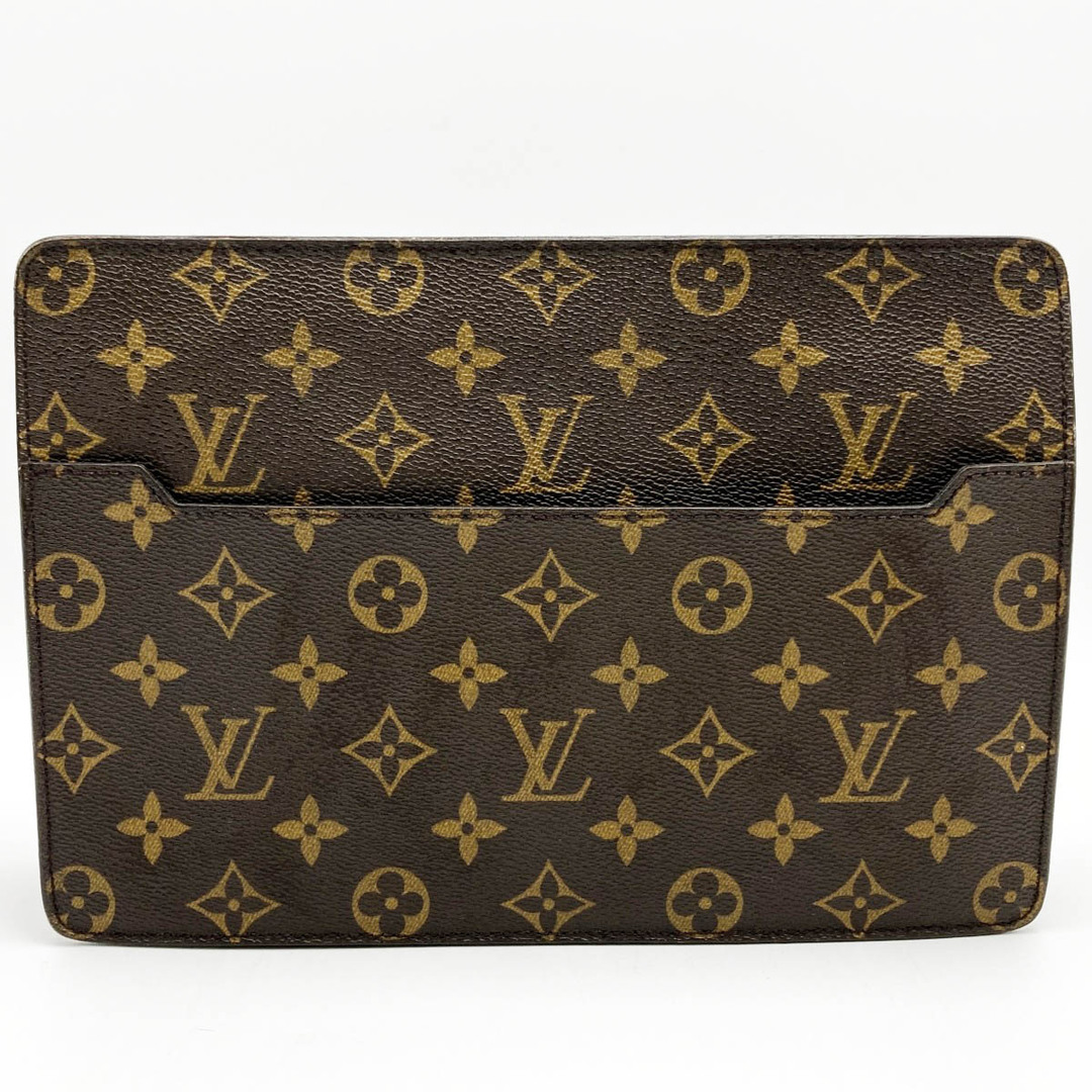 LOUIS VUITTON ルイ・ヴィトン ポシェット・オム モノグラム セカンドバッグ クラッチバッグ ブラウン PVC メンズ レディース M51795 USED汚れスレコーナー