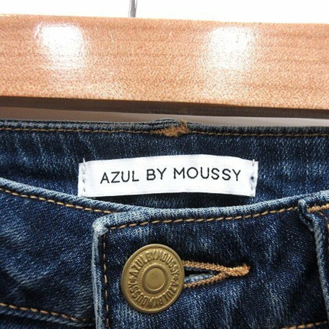 AZUL by moussy(アズールバイマウジー)のアズールバイマウジー デニムパンツ ジーンズ スキニー ダメージ加工 青 ■MO レディースのパンツ(デニム/ジーンズ)の商品写真