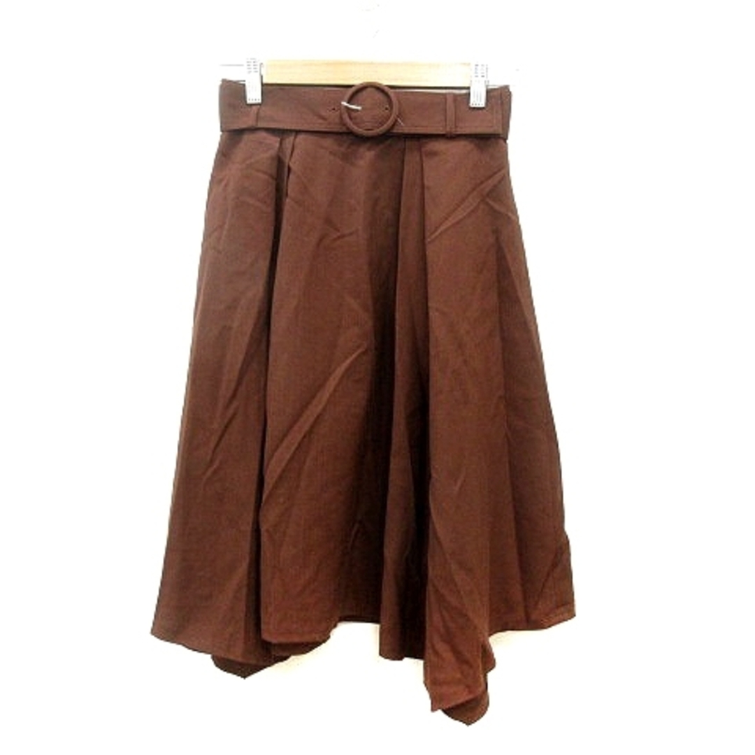 JUSGLITTY(ジャスグリッティー)のジャスグリッティー フレアスカート ミモレ ロング ウール 1 茶 ブラウン レディースのスカート(ロングスカート)の商品写真