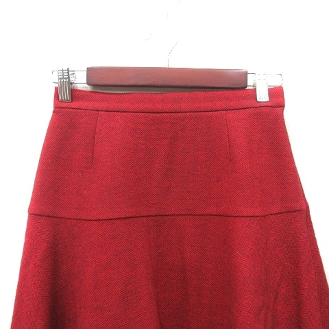 MACKINTOSH PHILOSOPHY(マッキントッシュフィロソフィー)のマッキントッシュフィロソフィー フレアスカート ひざ丈 ウール 36 赤 レディースのスカート(ロングスカート)の商品写真