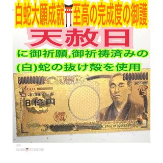 両面仕立て✨8億円札✨長財布用✨蛇の抜け殻✨白蛇のお守り【天赦日ご祈祷済み】AO(財布)