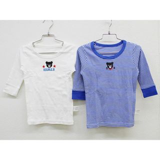 【秋冬物 新入荷!】新品 未使用品▲ミキハウスダブルB/MIKIHOUSE DOUBLE.B▲110cm 長袖インナー2枚set/肌着/カットソー/小物 白＆青白ボーダー【ネット限定】子供 キッズ kids 男の子 春秋冬 childcare 412132(下着)