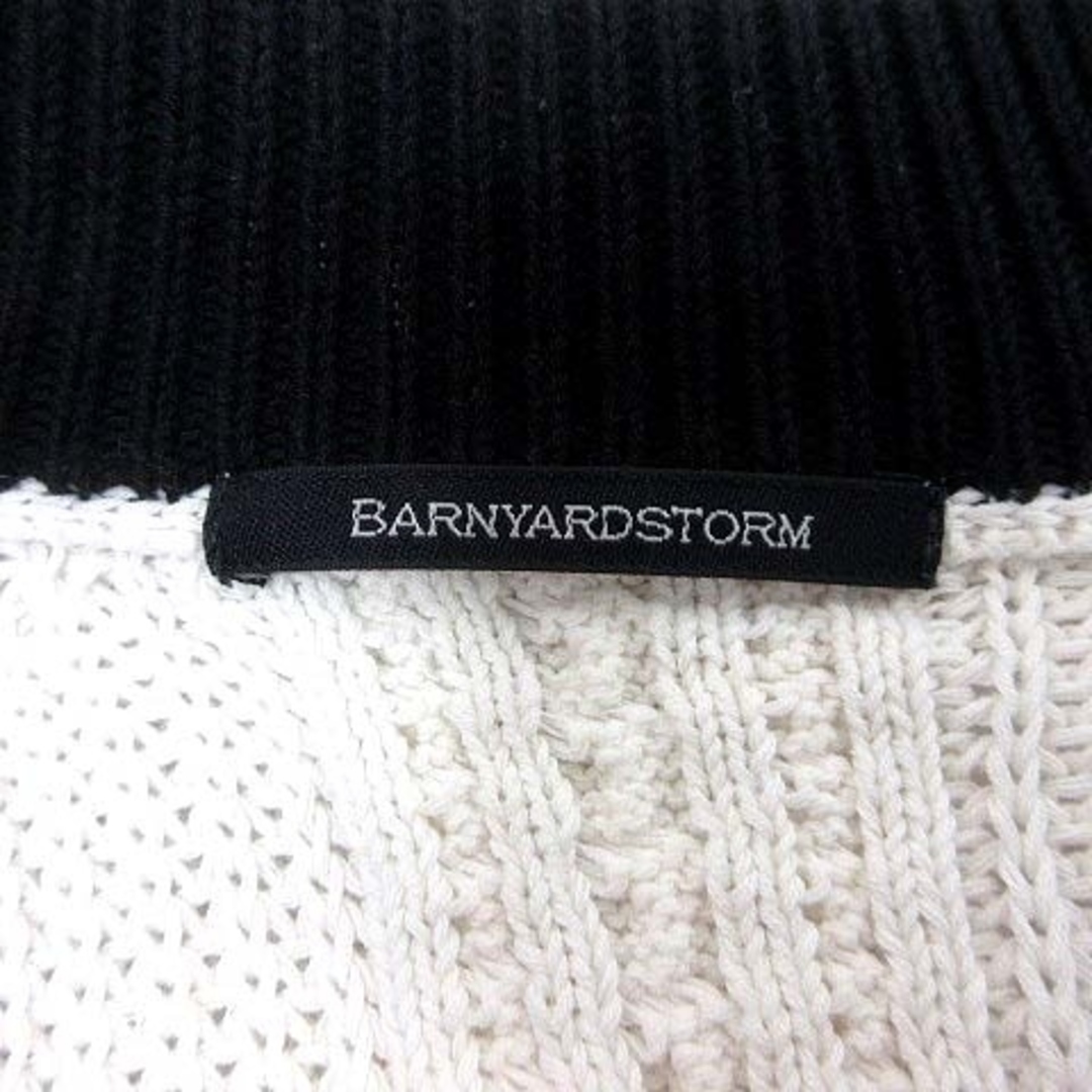 BARNYARDSTORM(バンヤードストーム)のバンヤードストーム ニット カットソー Vネック 長袖 0 白 黒 ■MO レディースのトップス(ニット/セーター)の商品写真