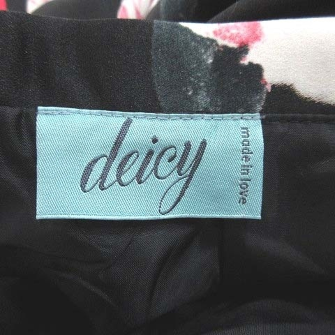 deicy(デイシー)のデイシー deicy フレアスカート ミニ タック 花柄 1 黒 ブラック レディースのスカート(ミニスカート)の商品写真