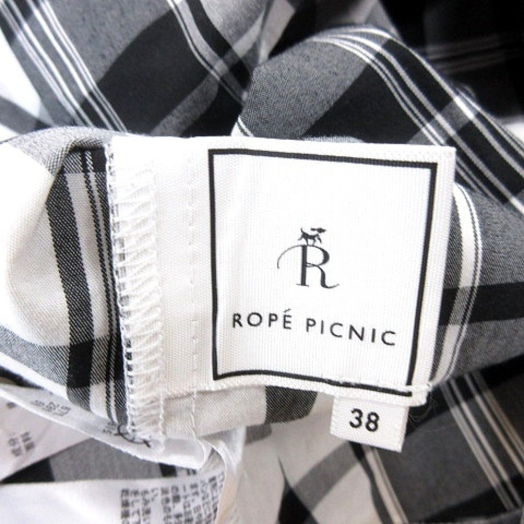 Rope' Picnic(ロペピクニック)のロペピクニック シャツ ブラウス スキッパーカラー チェック 長袖 黒 ■MO レディースのトップス(シャツ/ブラウス(長袖/七分))の商品写真