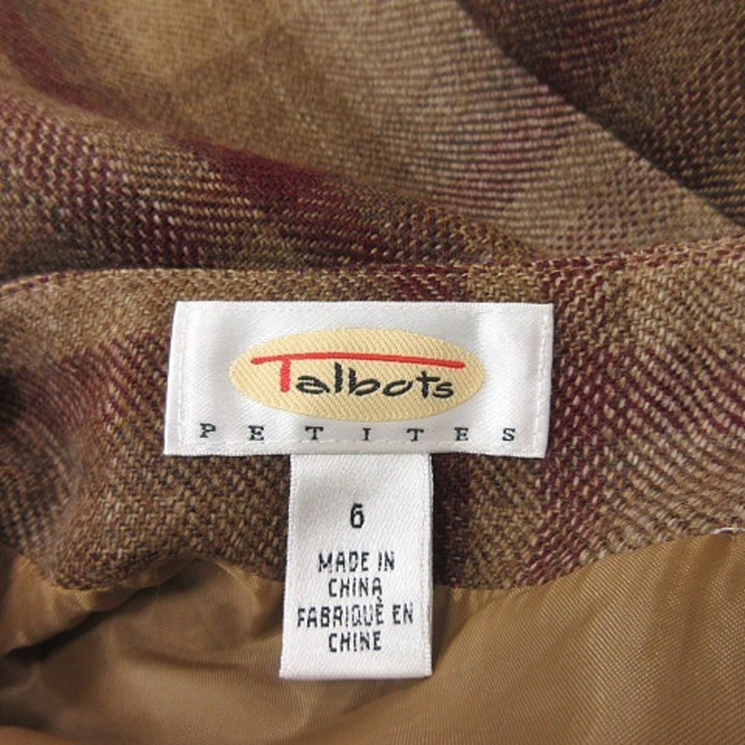 TALBOTS(タルボット)のタルボット タイトスカート ロング ラップ 巻き チェック ウール 6 ベージュ レディースのスカート(ロングスカート)の商品写真