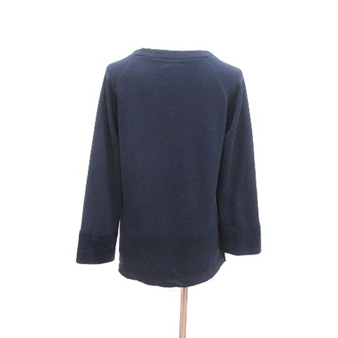 AZUL by moussy(アズールバイマウジー)のAZUL by moussy カットソー 裏起毛 ビジュー 長袖 S 紺 ■MO レディースのトップス(カットソー(長袖/七分))の商品写真