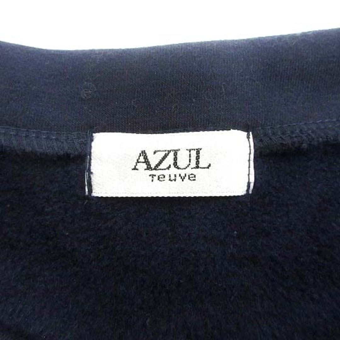 AZUL by moussy(アズールバイマウジー)のAZUL by moussy カットソー 裏起毛 ビジュー 長袖 S 紺 ■MO レディースのトップス(カットソー(長袖/七分))の商品写真