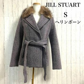 ジルスチュアート(JILLSTUART)のJILL STUART ヘリンボーン　ベルト付　2way たぬきファー　アルパカ(毛皮/ファーコート)