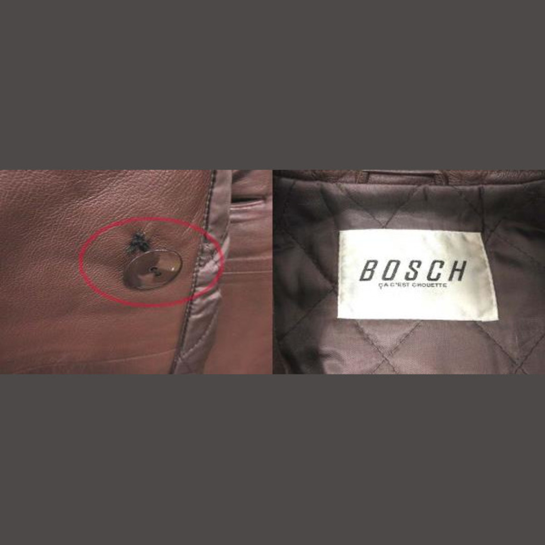 BOSCH(ボッシュ)のBOSCH レザージャケット 中綿 羊革 総裏地 M 茶 ブラウン ■MO レディースのジャケット/アウター(その他)の商品写真