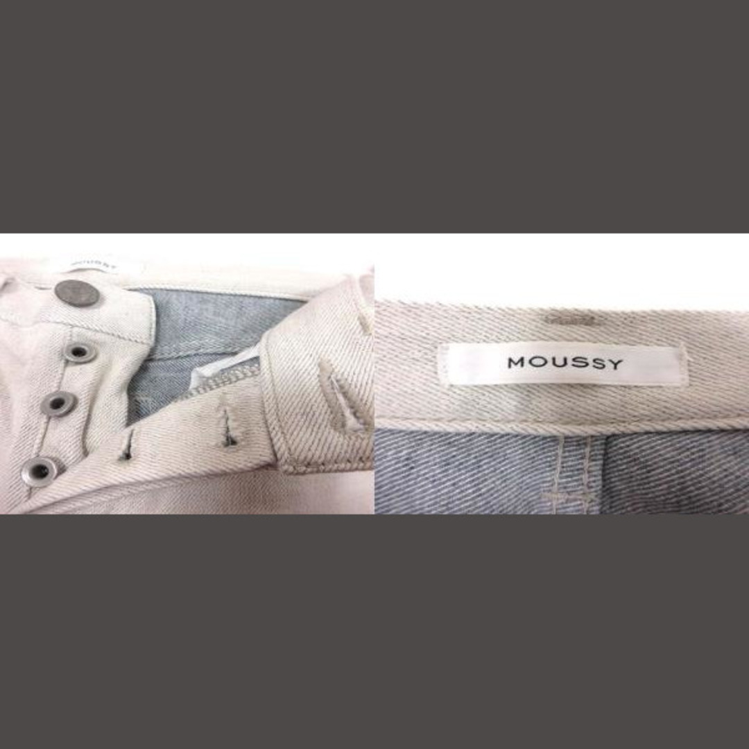 moussy(マウジー)のmoussy デニムパンツ ジーンズ ボタンフライ 25 白 ホワイト ■MO レディースのパンツ(デニム/ジーンズ)の商品写真