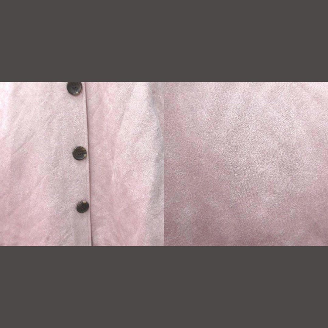 dazzlin(ダズリン)のダズリン dazzlin フレアスカート ひざ丈 スエード調 ボタン M ピンク レディースのスカート(ひざ丈スカート)の商品写真