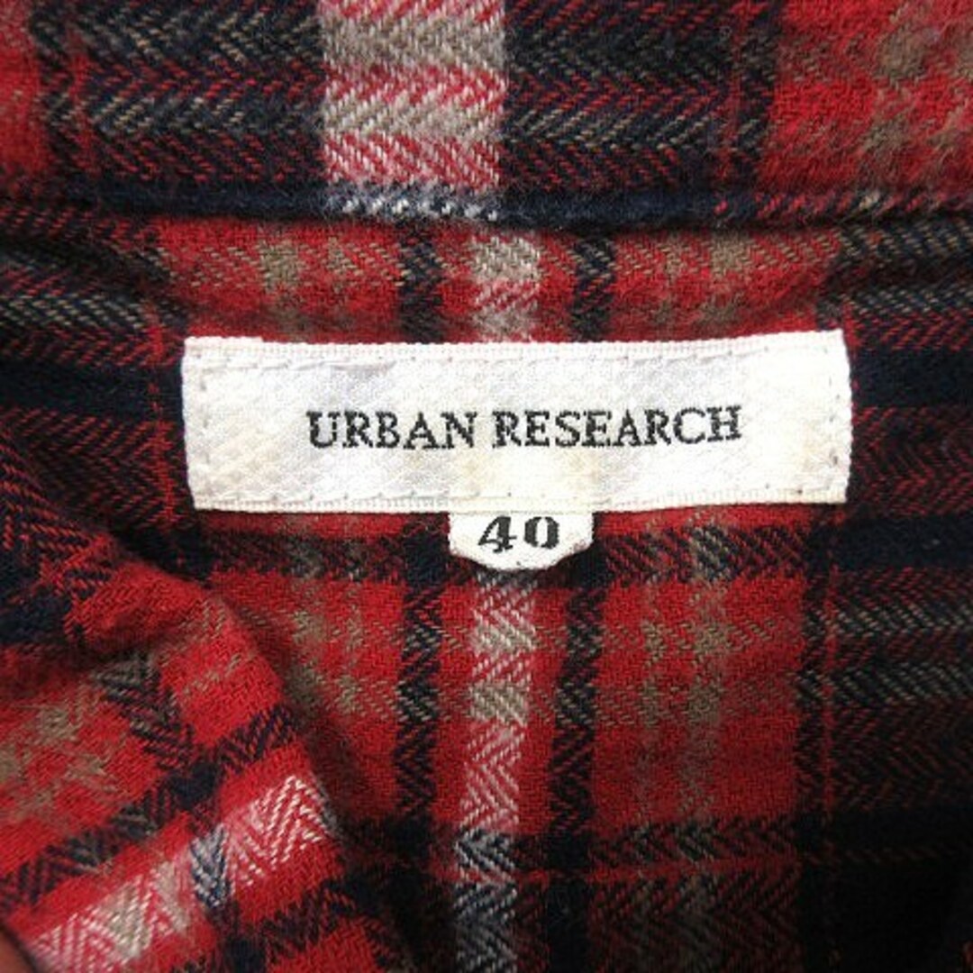 URBAN RESEARCH(アーバンリサーチ)のアーバンリサーチ ステンカラーシャツ チェック 長袖 40 赤 レッド /AU メンズのトップス(シャツ)の商品写真