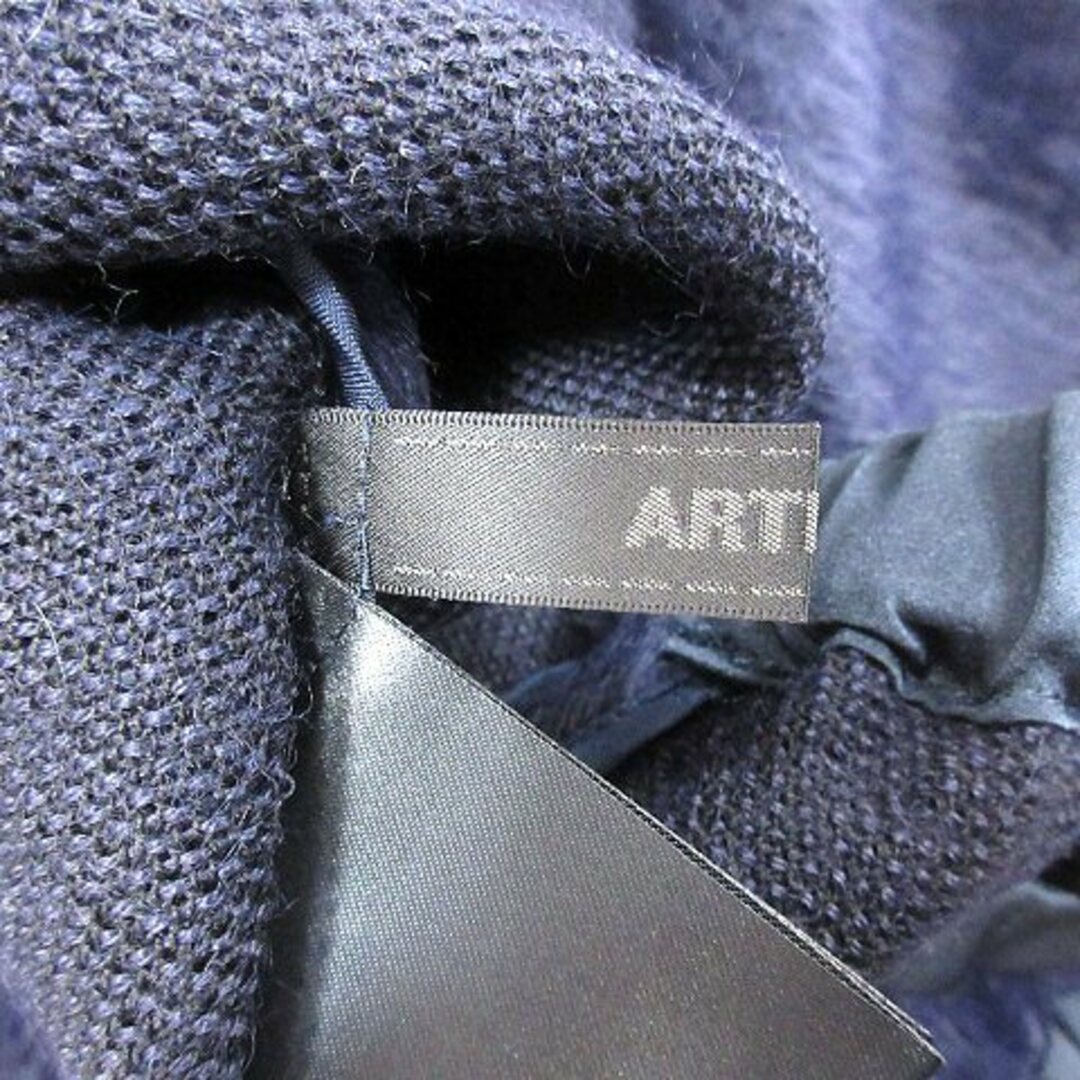 ARTISAN(アルティザン)のアルチザン セットアップ ニットカットソー シャギー 七分袖 ワンピース 9 紺 レディースのトップス(ニット/セーター)の商品写真