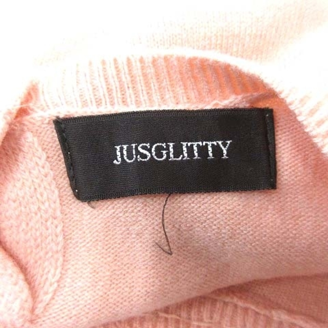 JUSGLITTY(ジャスグリッティー)のジャスグリッティー ニット カットソー 半袖 ビジュー アンゴラ混 2 ピンク レディースのトップス(ニット/セーター)の商品写真